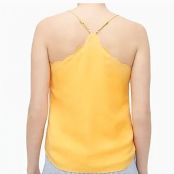 J.Crew | Golden Yellow Scalloped Racerback Cami Top Size 2/XS Summer Spring - Picture 2 of 9